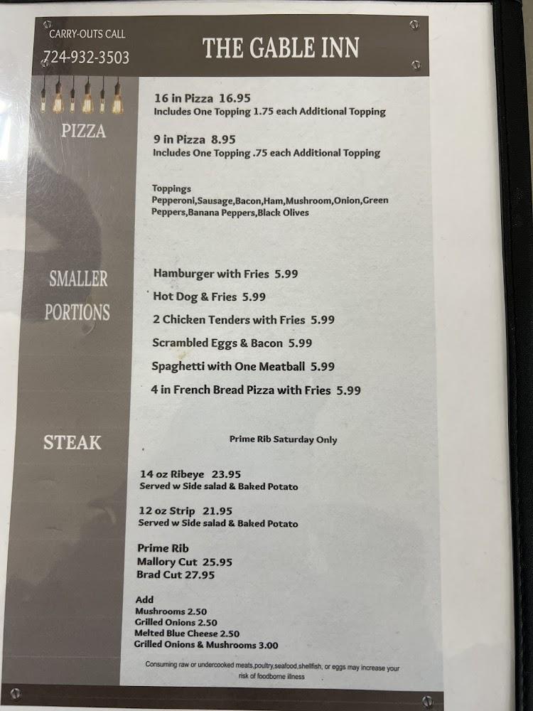 The Gable Inn Menu image 4
